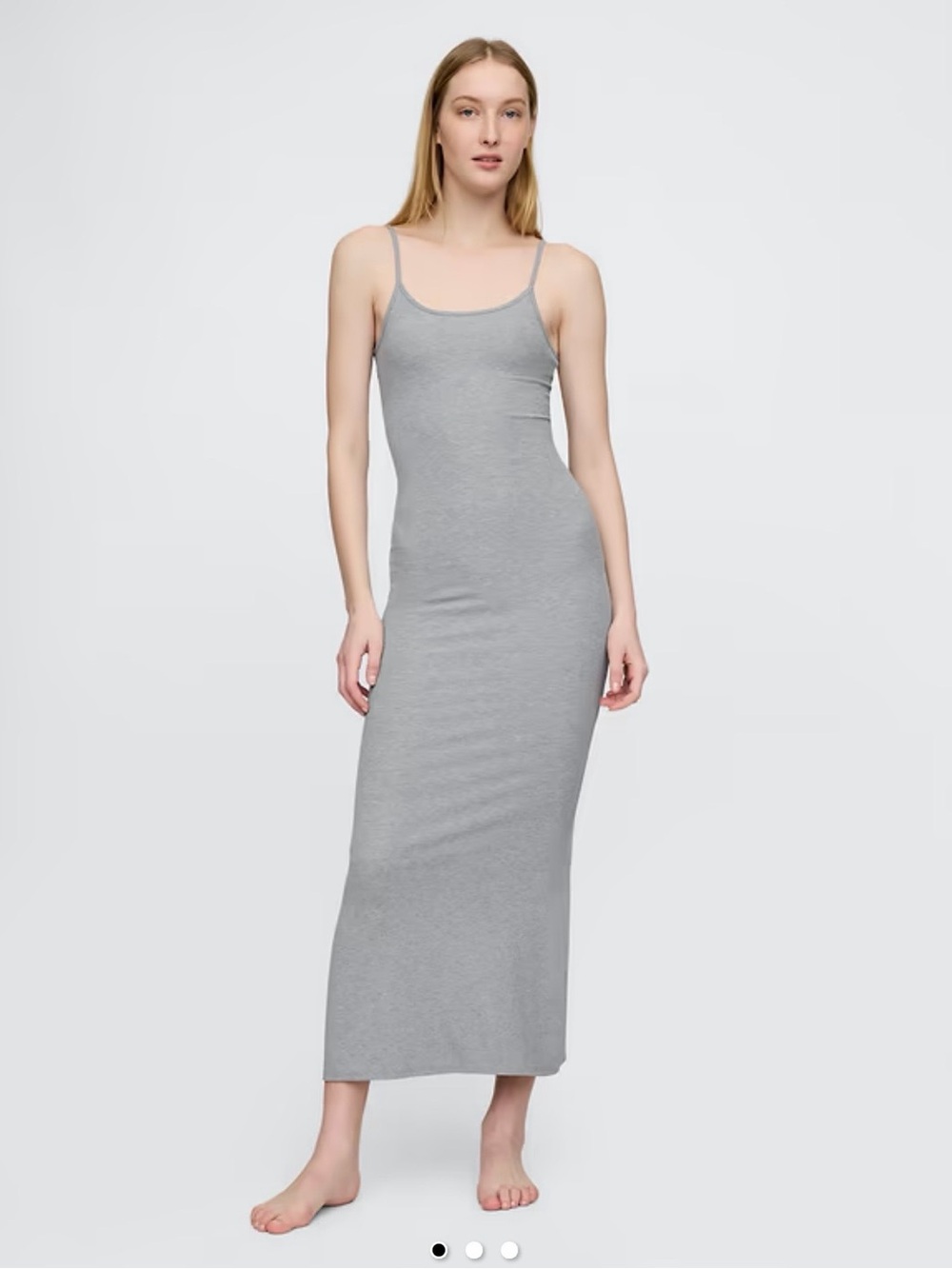NWT GAP GapBody Grey Ribbed Maxi Dress with Adjustable Straps small